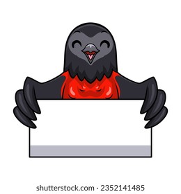 Cute pesquet's parrot parrot holding blank sign