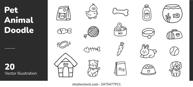 Cute Pet Animal Diversión Doodle 