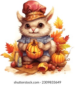 Cute Pet, cute animal, Thanksgiving, Pumpkin