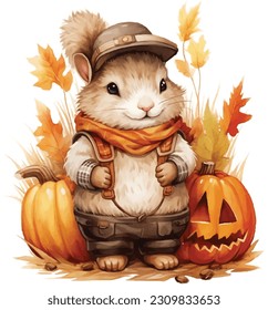 Cute Pet, cute animal, Thanksgiving, Pumpkin