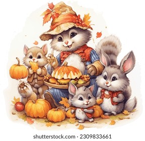 Cute Pet, cute animal, Thanksgiving, Pumpkin