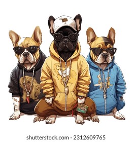 Cute pet, cute animal,costume, hip hop style