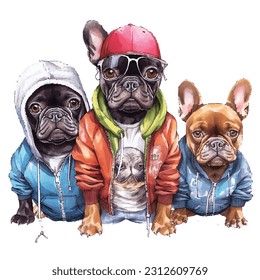 Cute pet, cute animal,costume, hip hop style