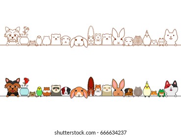 Cute Pet Animals Border Set