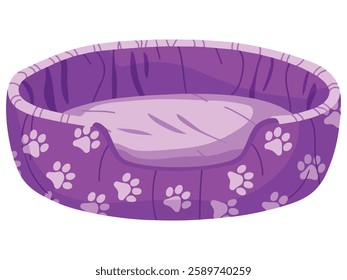 Cute Pet Bed with Paw Prints Comfortable Resting Crib for Dogs and Cats