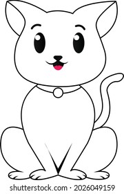 Cute pet cat cartoon vector art  illustration