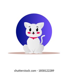 Cute pet cat illustration vector design isolated on white background