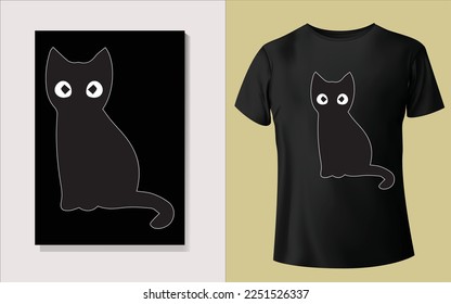 Cute pet cat tee shirt design