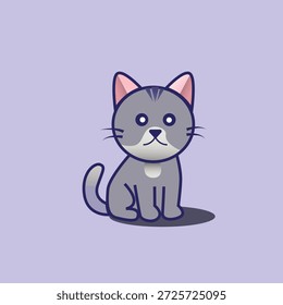 Ilustración vectorial linda del gato del animal doméstico 