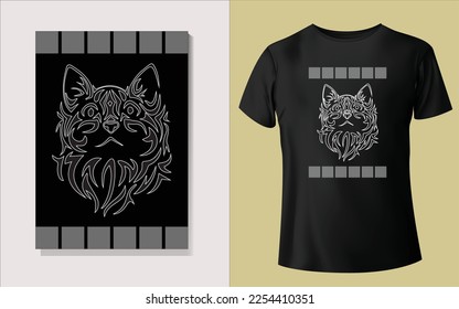 Cute pet cats and dog tee shirt design