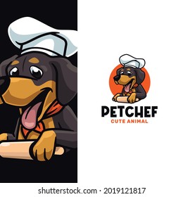 Plantilla de logotipo de cocina del chef de mascotas