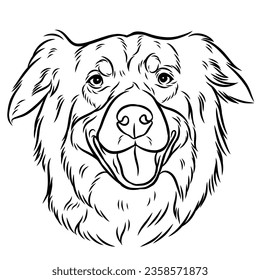 ilustración de perros para mascotas lindas, arte de línea para la decoración, pantallas, plantillas y más.