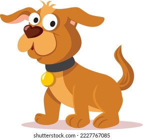 
Cute Pet Hund Mascot Vektorgrafik Illustration. Süße Haustiere, die einen Kragen tragen
