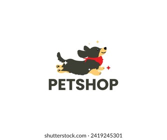 Cute Pet Dog Training Logo Design Template