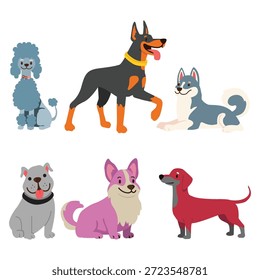 Vector lindo del perro del animal doméstico doddle