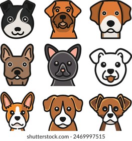 A cute pet family portrait and icon
