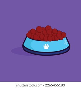 cute cute pet food bowl illustration