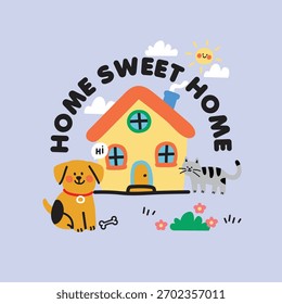 Conjunto de Vector de doodle casero de mascota linda 