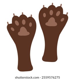 Cute pet paws with claws isolated on white background vector illustration