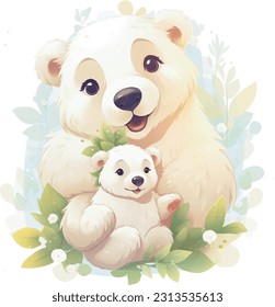 cute pet, pretty animal, Happy Mother's day, mom and baby