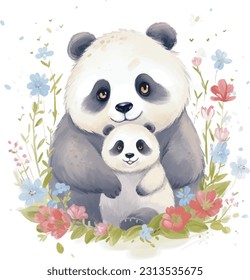 cute pet, pretty animal, Happy Mother's day, mom and baby