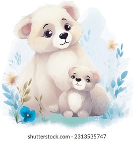 cute pet, pretty animal, Happy Mother's day, mom and baby