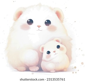cute pet, pretty animal, Happy Mother's day, mom and baby