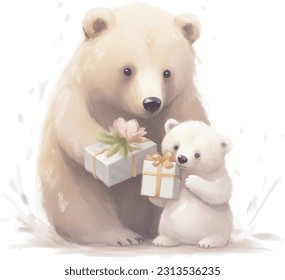 cute pet, pretty animal, Happy Mother's day, mom and baby