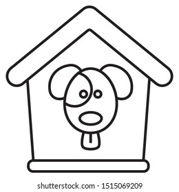 Cute Pet Puppy House Vector Icon Design