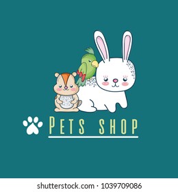 Cute pet shop cartoon