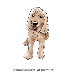 Cute pet watercolor style illustration