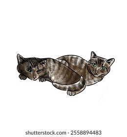 Cute pet watercolor style illustration