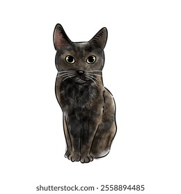 Cute pet watercolor style illustration