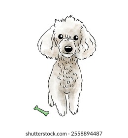 Cute pet watercolor style illustration