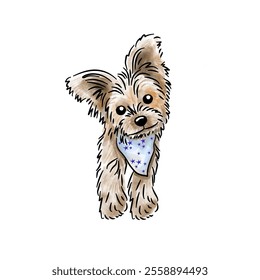 Cute pet watercolor style illustration