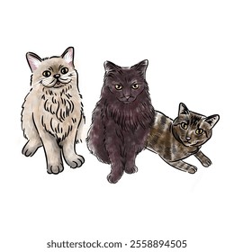 Cute pet watercolor style illustration