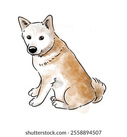 Cute pet watercolor style illustration