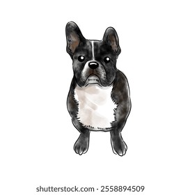 Cute pet watercolor style illustration