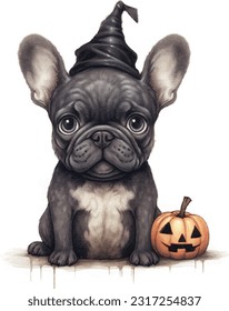 Una mascota linda con un hermoso disfraz de Halloween.