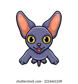 Cute peterbald cat cartoon posing