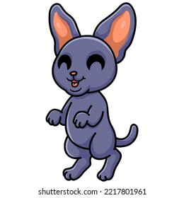 Cute peterbald cat cartoon standing