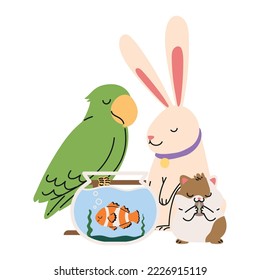 icono de animales de compañía lindos aislados