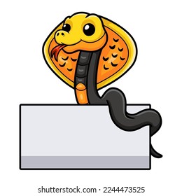 Cute philippines cobra cartoon with blank sign