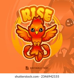 Cute Phoenix Logo Cartoon Mascot