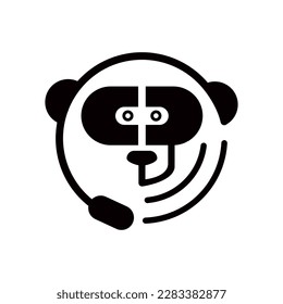 Cute phone call panda icon