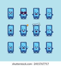 cute phone cartoon character vector illustration.