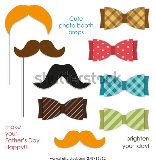 Cute Photo Booth Props Mustaches Make Stock Vector (Royalty Free ...