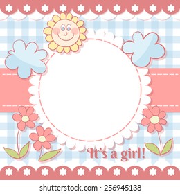  Cute photo frame. Baby shower card. Scrapbook elements. Vector illustration. EPS10