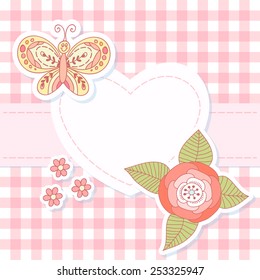 Cute photo frame design. Vector scrapbook elements