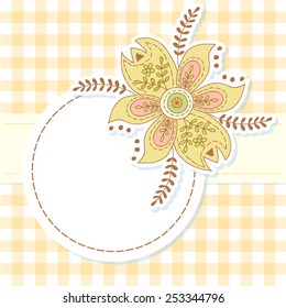 Cute photo frame design. Vector scrapbook elements. 10EPS.